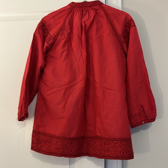 Madewell embroidered boho red peasant blouse - Picture 4 of 4